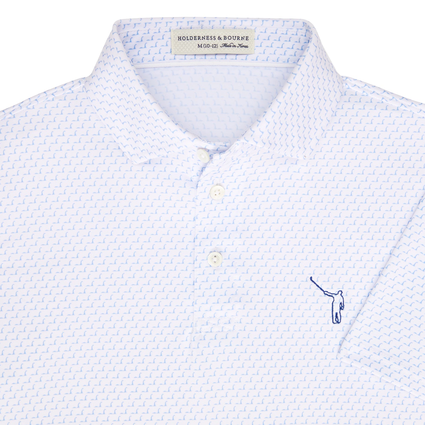 NLU x H&B Nessie Printed Boys Polo | White & Skye