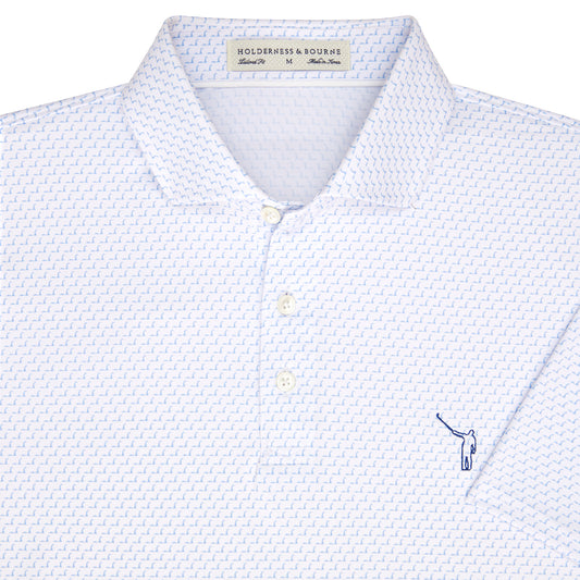 NLU x H&B Nessie Printed Polo | White & Skye