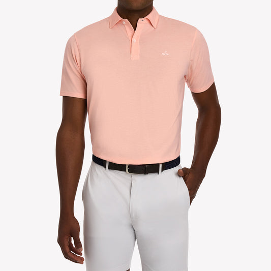 NLU x H&B Hatcher Cotton Polo | Nectarine & White