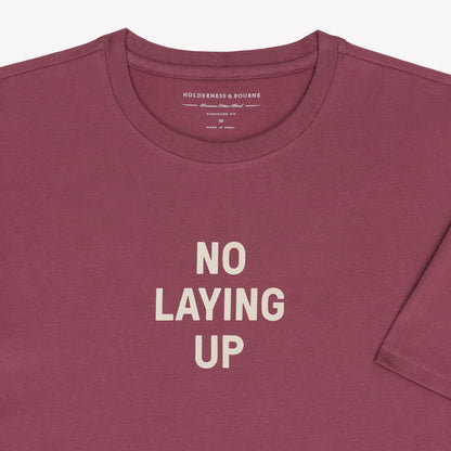 NLU x H&B Mason T-Shirt | Cabernet w/ No Laying Up Stacked Text