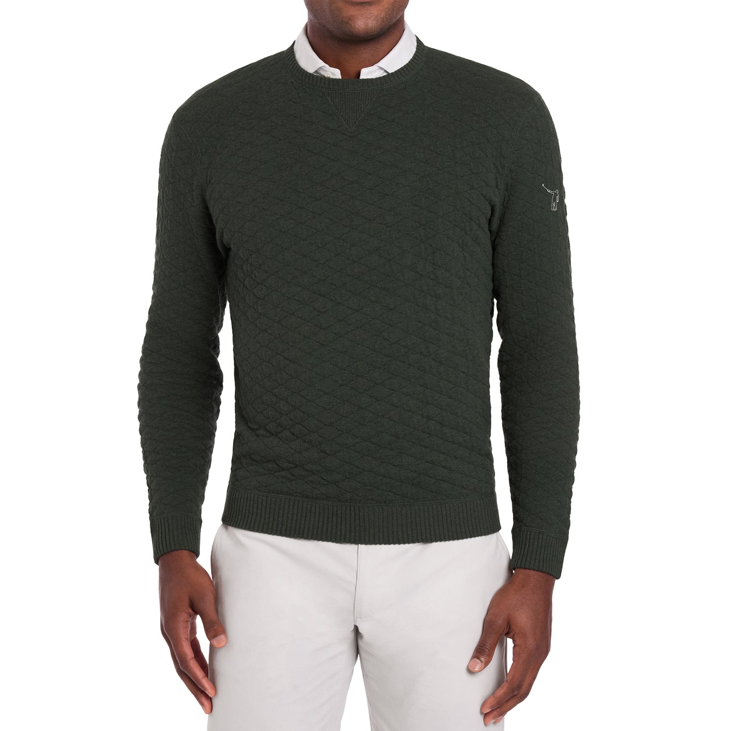 NLU x H&B Diamond Knit Sweater | Heathered Ivy