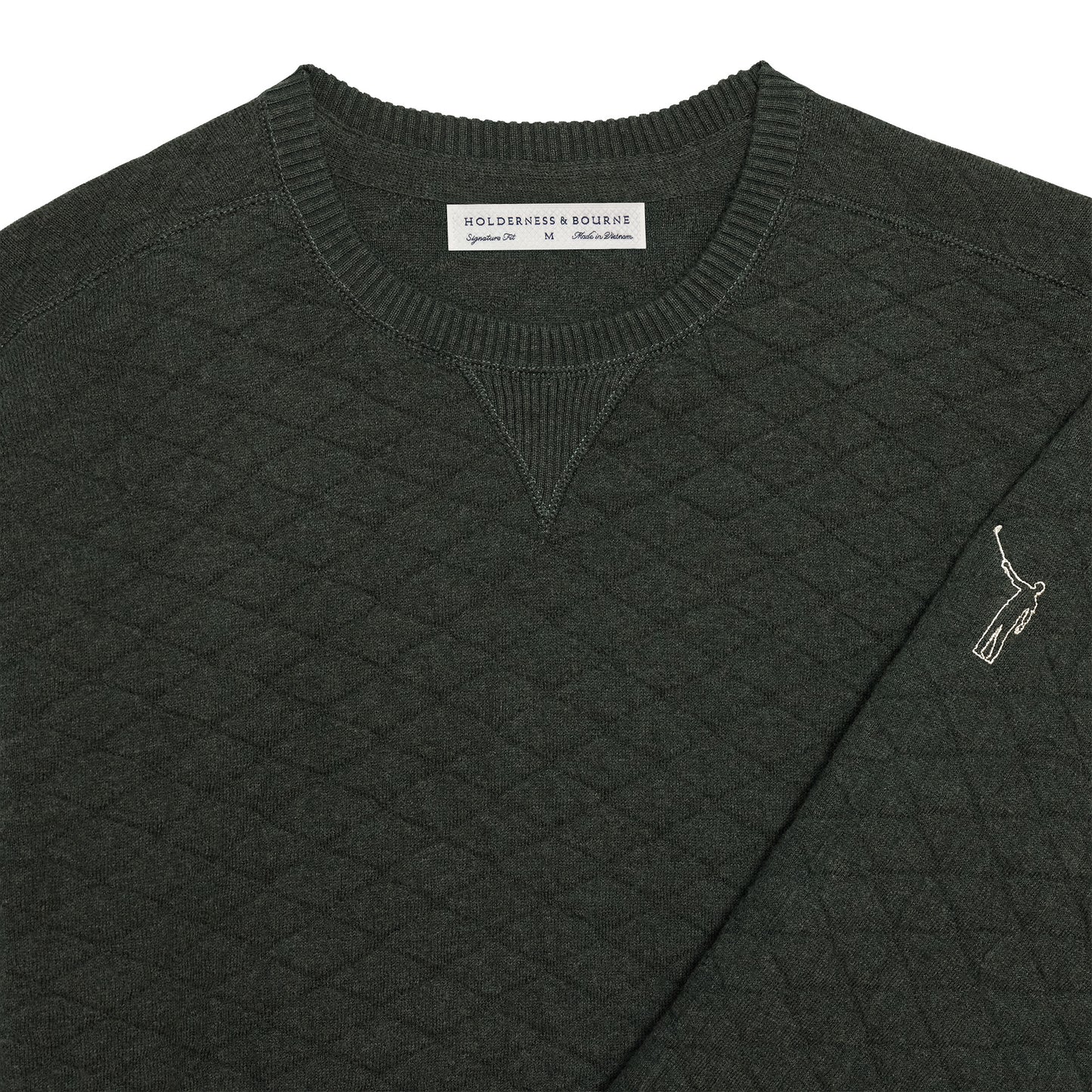 NLU x H&B Diamond Knit Sweater | Heathered Ivy