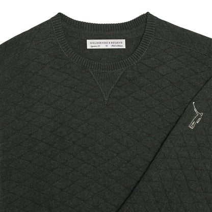 NLU x H&B Diamond Knit Sweater | Heathered Ivy