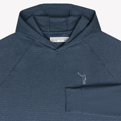 NLU x H&B Ellison Textured Hoodie | Heathered Pacific Blue