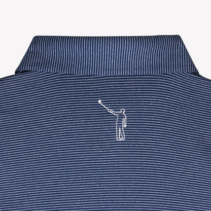 NLU x H&B Perkins Polo | Navy & Heathered Pacific Blue