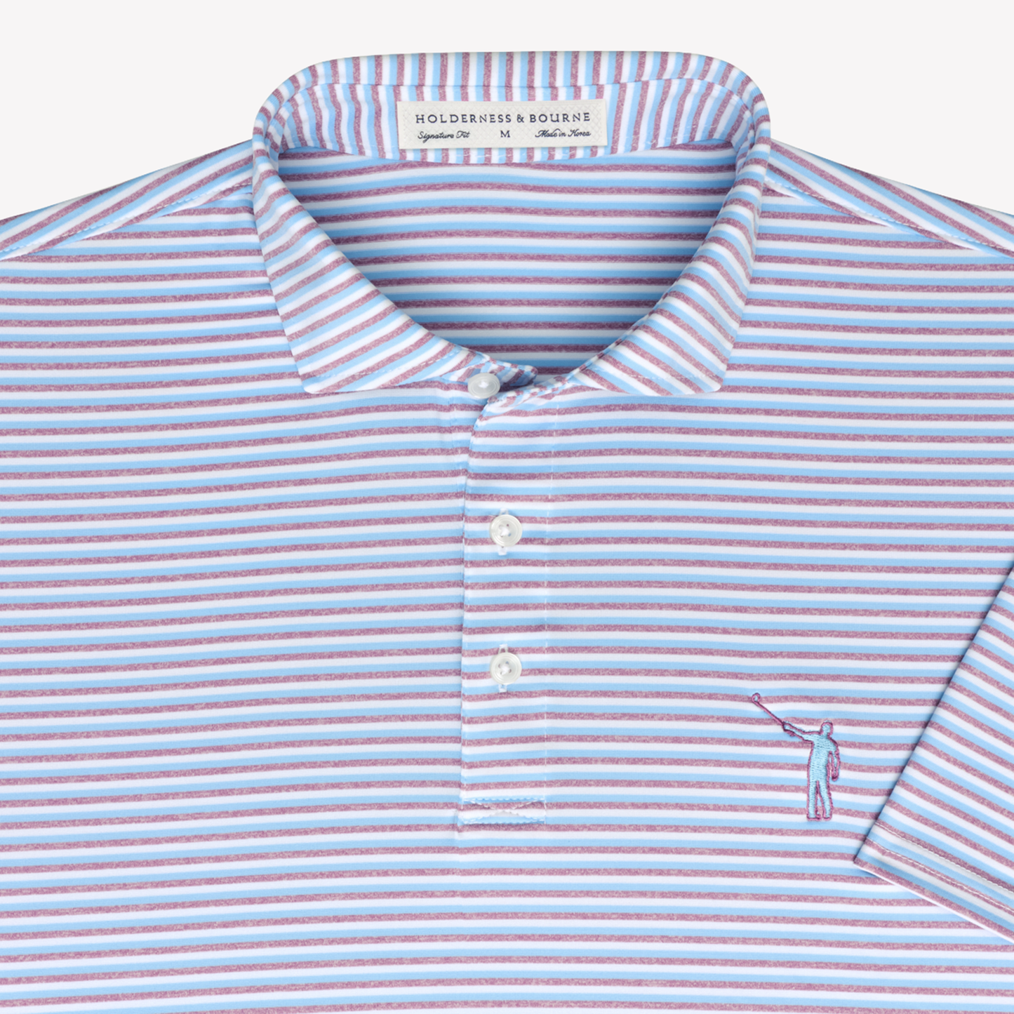 NLU x H&B Fleming Polo | Visa Blue, Heathered Faded Mauve & White