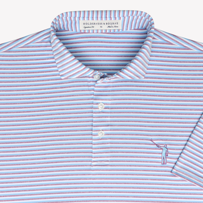 NLU x H&B Fleming Polo | Visa Blue, Heathered Faded Mauve & White