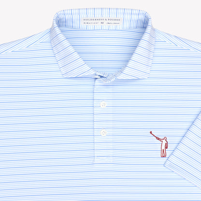 NLU x H&B Stanley AIRation Polo | White/Vista Blue/Horizon Blue Large