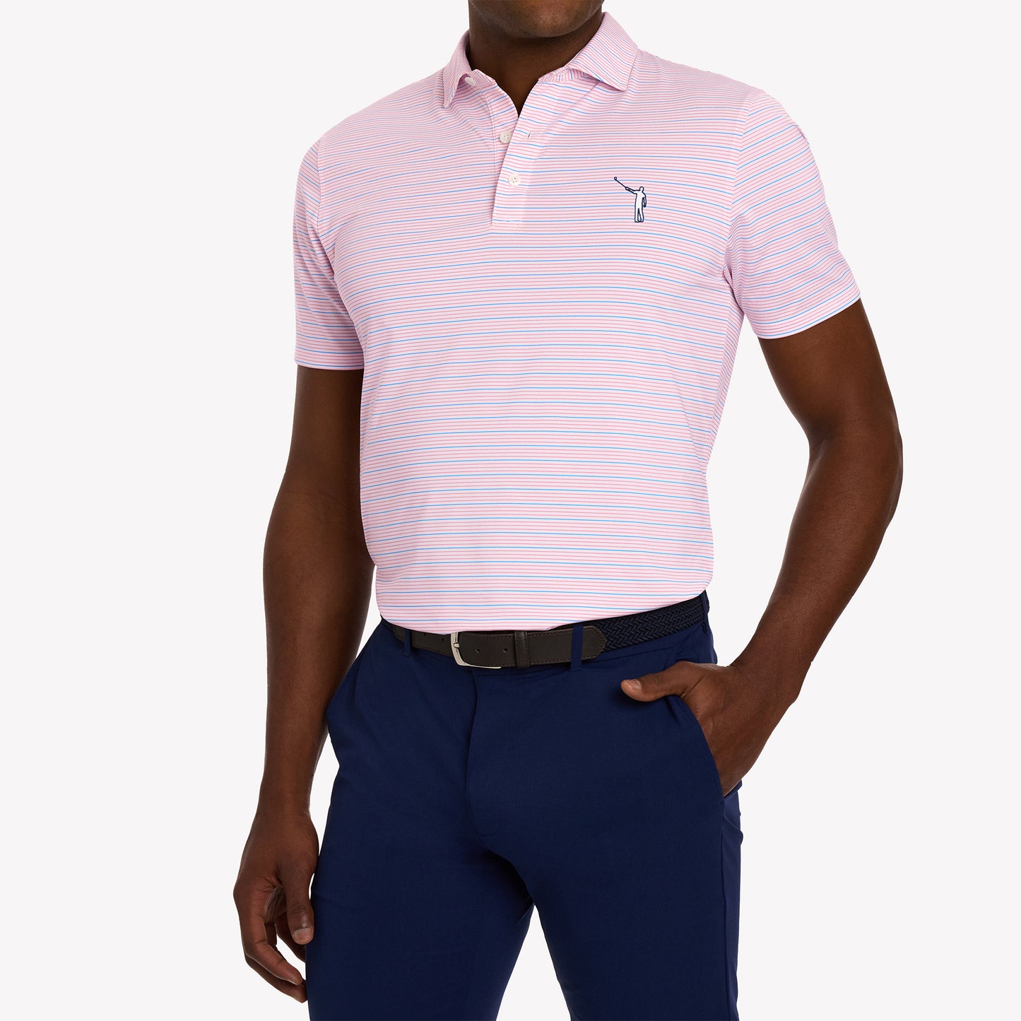 NLU x H&B Stanley AIRation Polo | White/Belmont/Horizon Blue