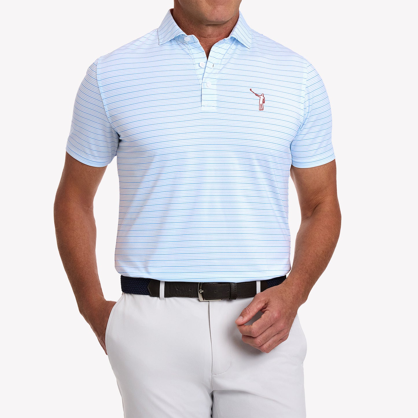 NLU x H&B Stanley AIRation Polo | White/Vista Blue/Horizon Blue