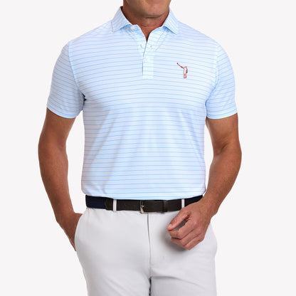 NLU x H&B Stanley AIRation Polo | White/Vista Blue/Horizon Blue