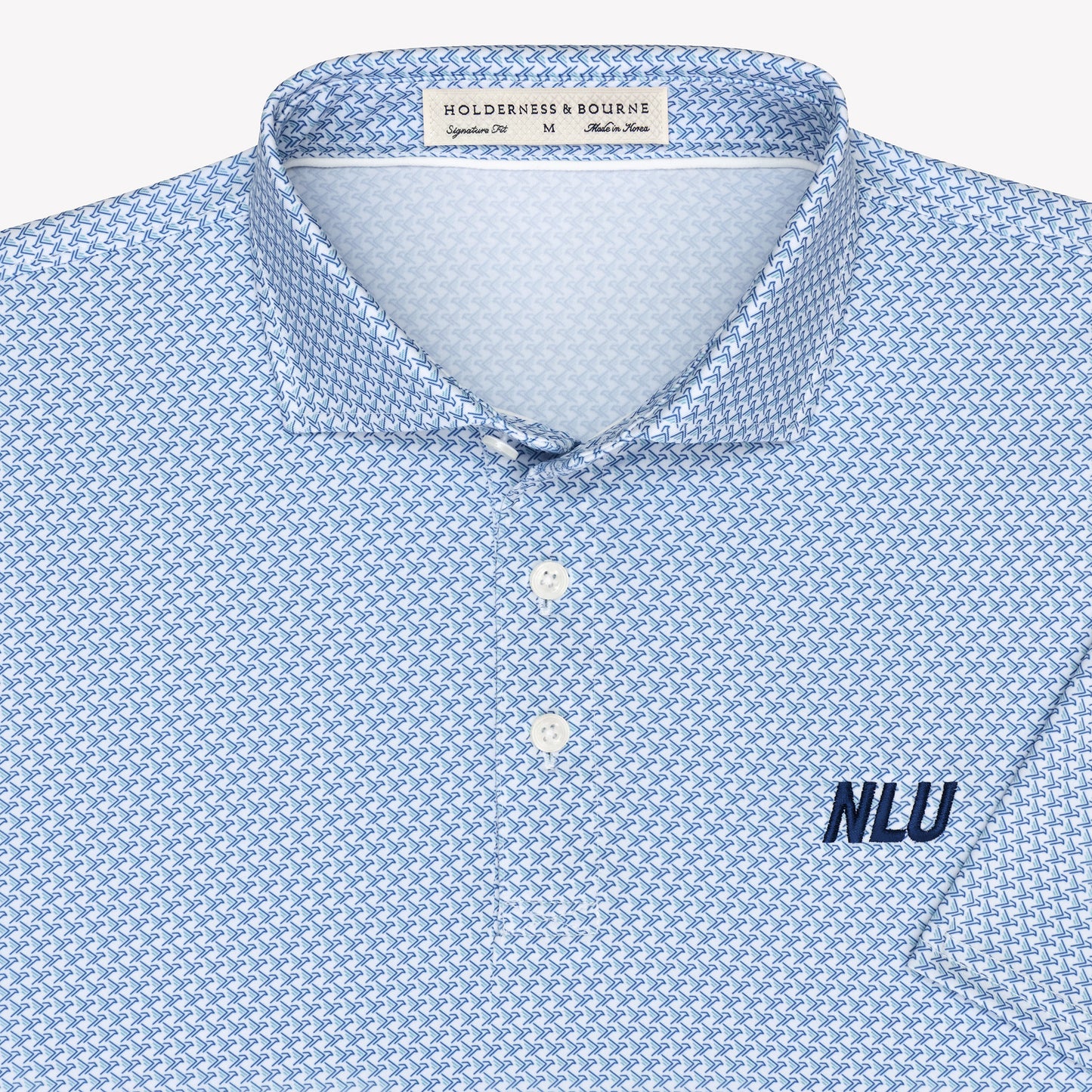 NLU x H&B Justice Printed Polo | Harbor & Maidstone Blue