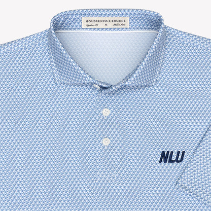 NLU x H&B Justice Printed Polo | Harbor & Maidstone Blue