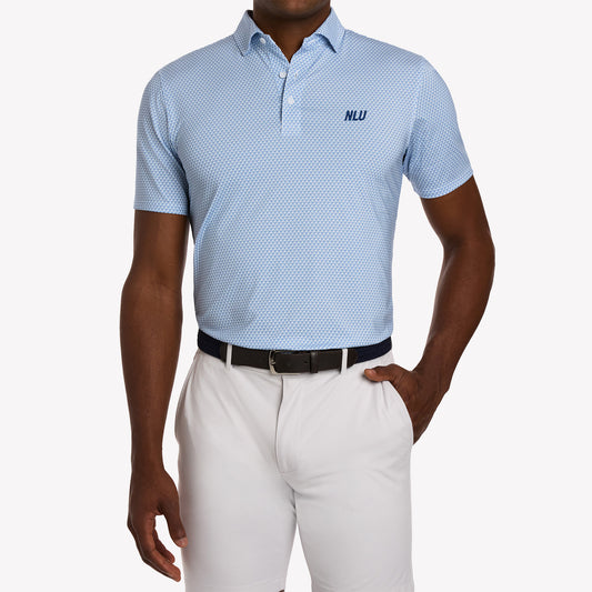 NLU x H&B Justice Printed Polo | Harbor & Maidstone Blue