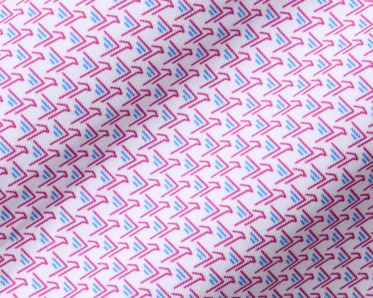 NLU x H&B Justice Printed Polo | Horizon Blue & Cabernet