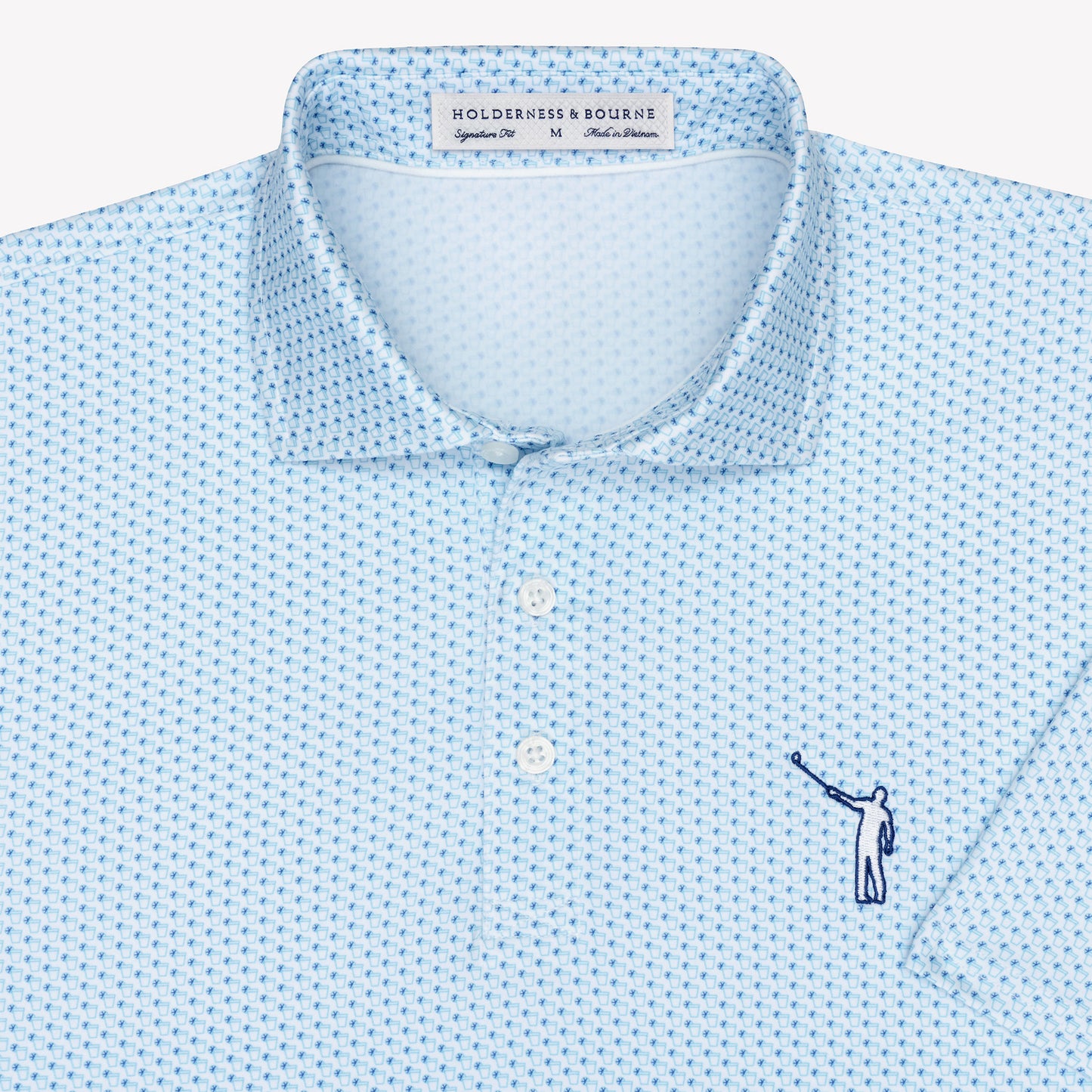 NLU x H&B Fulton Printed Polo | Harbor & Maidstone Blue