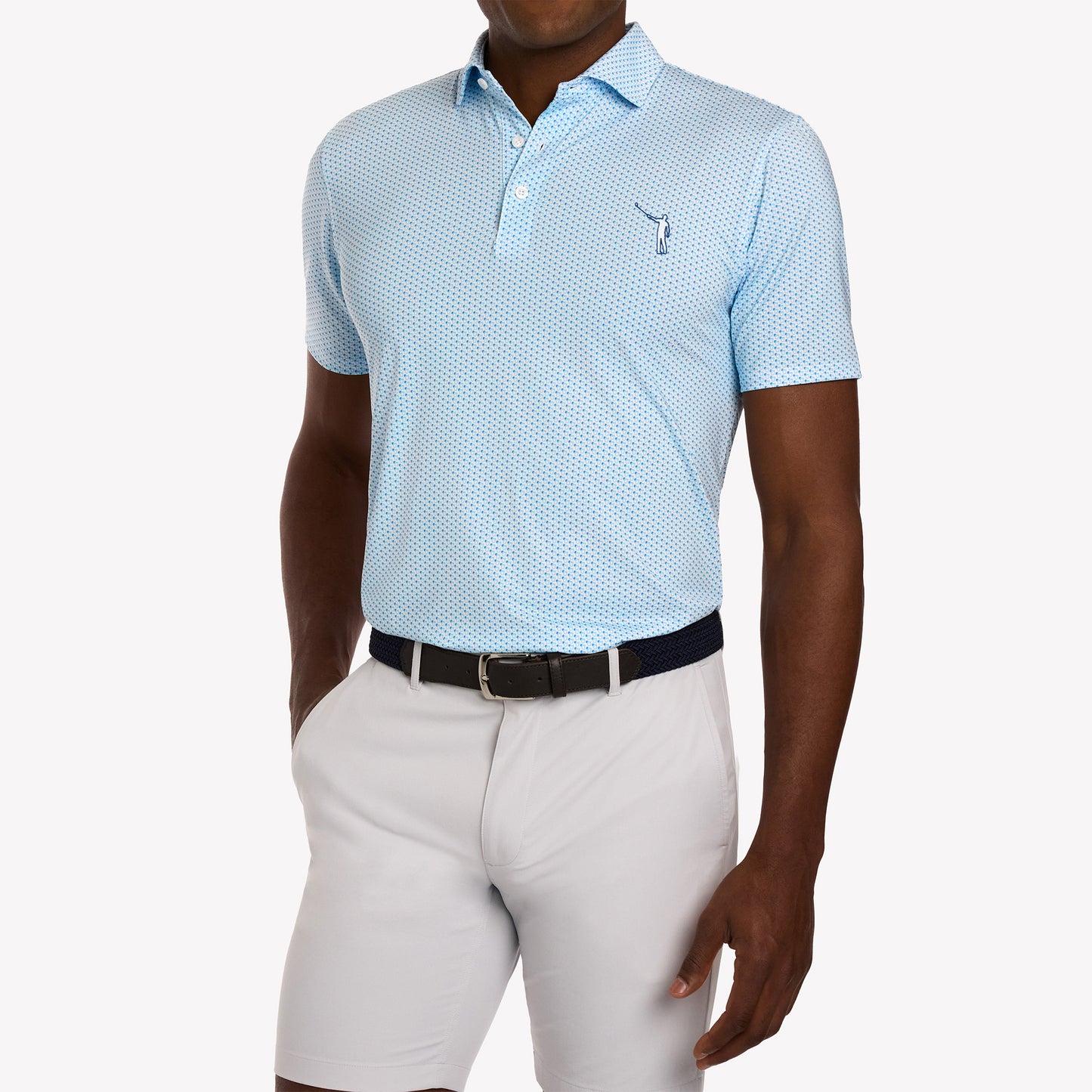 NLU x H&B Fulton Printed Polo | Harbor & Maidstone Blue