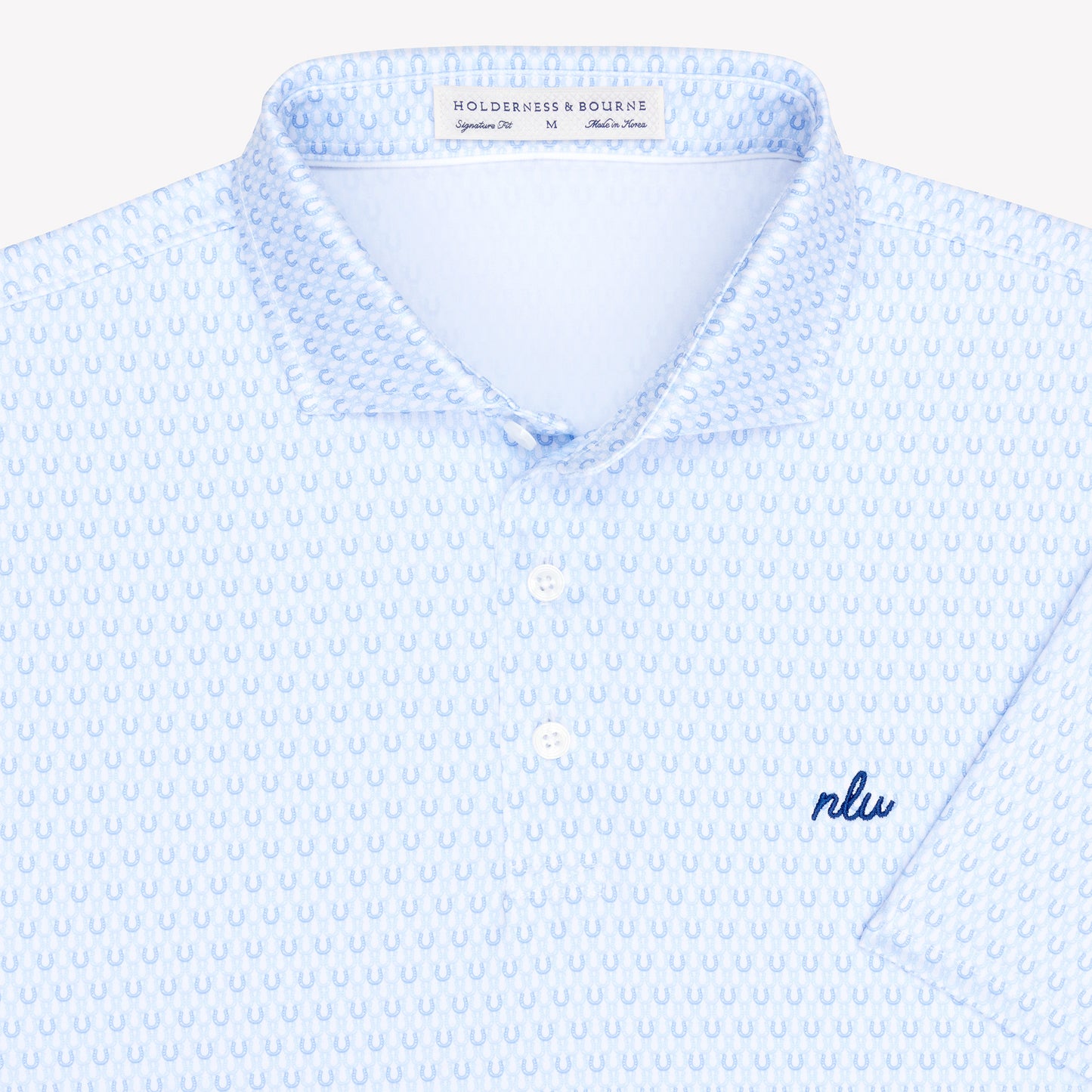 NLU x H&B Rivers Printed Polo | Vista Blue & Horizon Blue