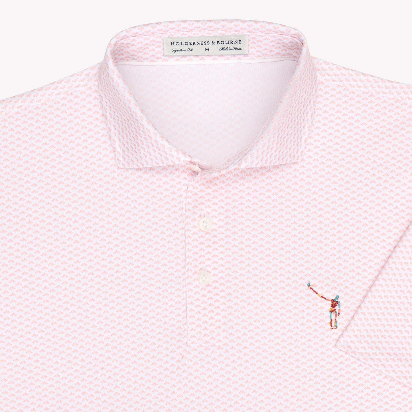 NLU x H&B Geiger Printed Pique Polo | Nectarine