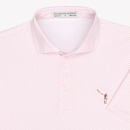 NLU x H&B Geiger Printed Pique Polo | Nectarine
