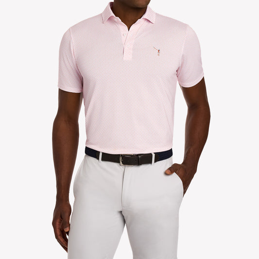 NLU x H&B Geiger Printed Pique Polo | Nectarine