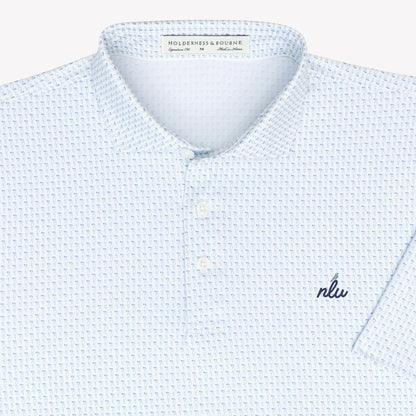 NLU x H&B Sprague Printed Polo | Cascade Green & Pacific Blue