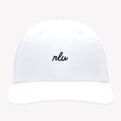 NLU x H&B Lightweight Cotton Hat | White w/ Small NLU Script Initials