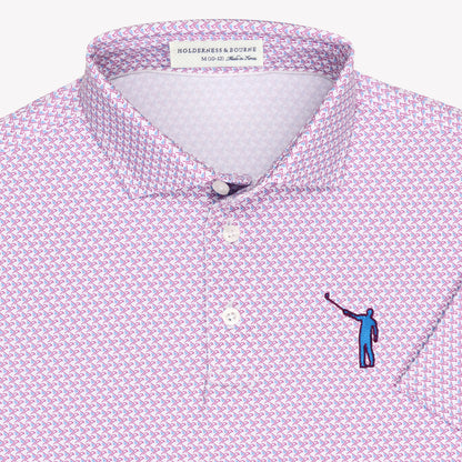 NLU x H&B Justice Printed Polo - Boy's | Horizon Blue & Cabernet