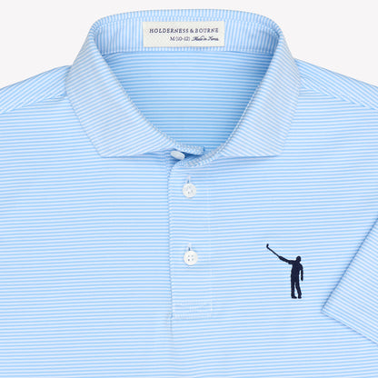 NLU x H&B Perkins Polo - Boy's | Vista Blue & White
