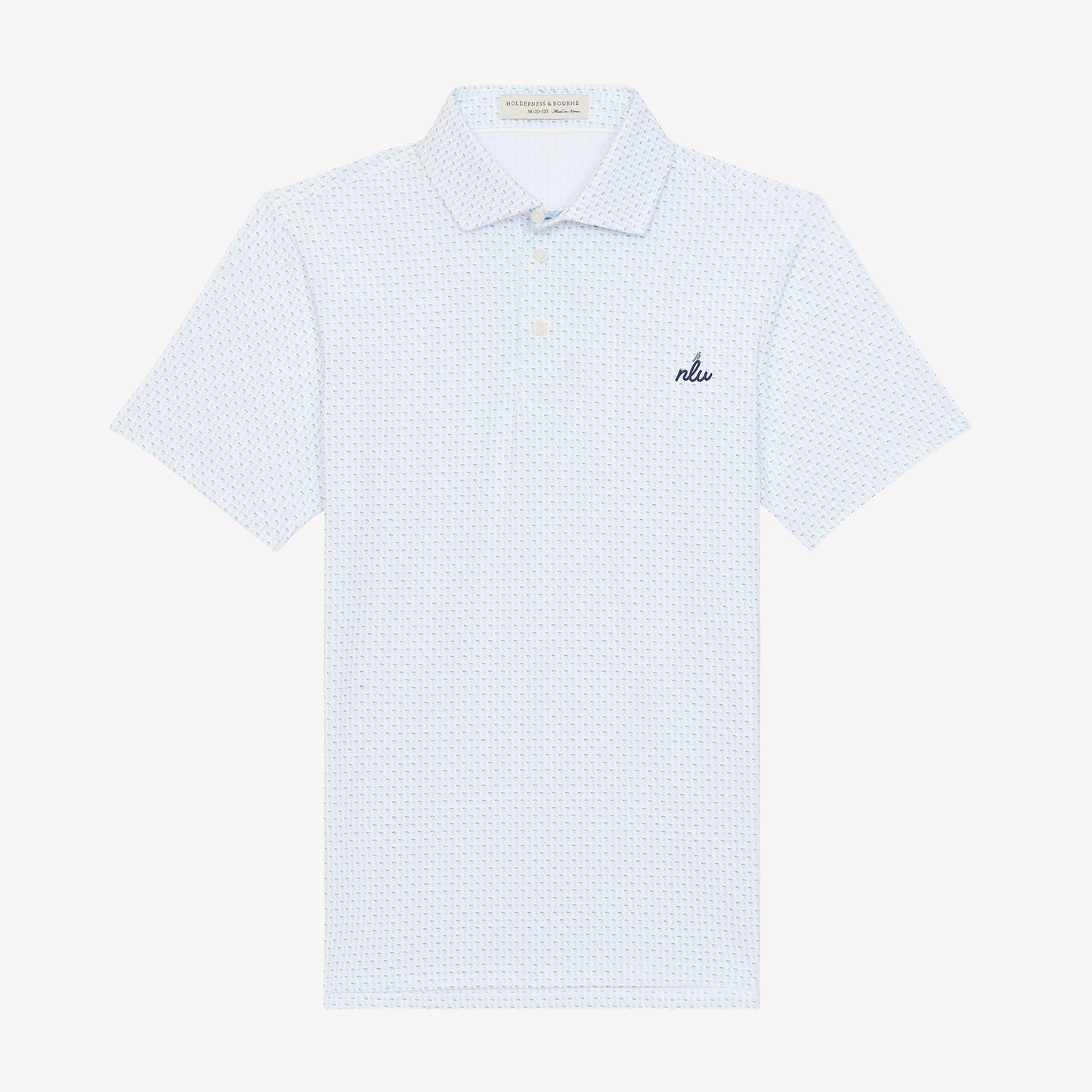NLU x H&B Sprague Printed Polo - Boy's | Cascade Green & Pacific Blue