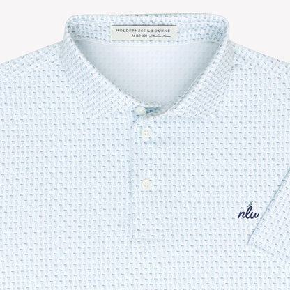 NLU x H&B Sprague Printed Polo - Boy's | Cascade Green & Pacific Blue