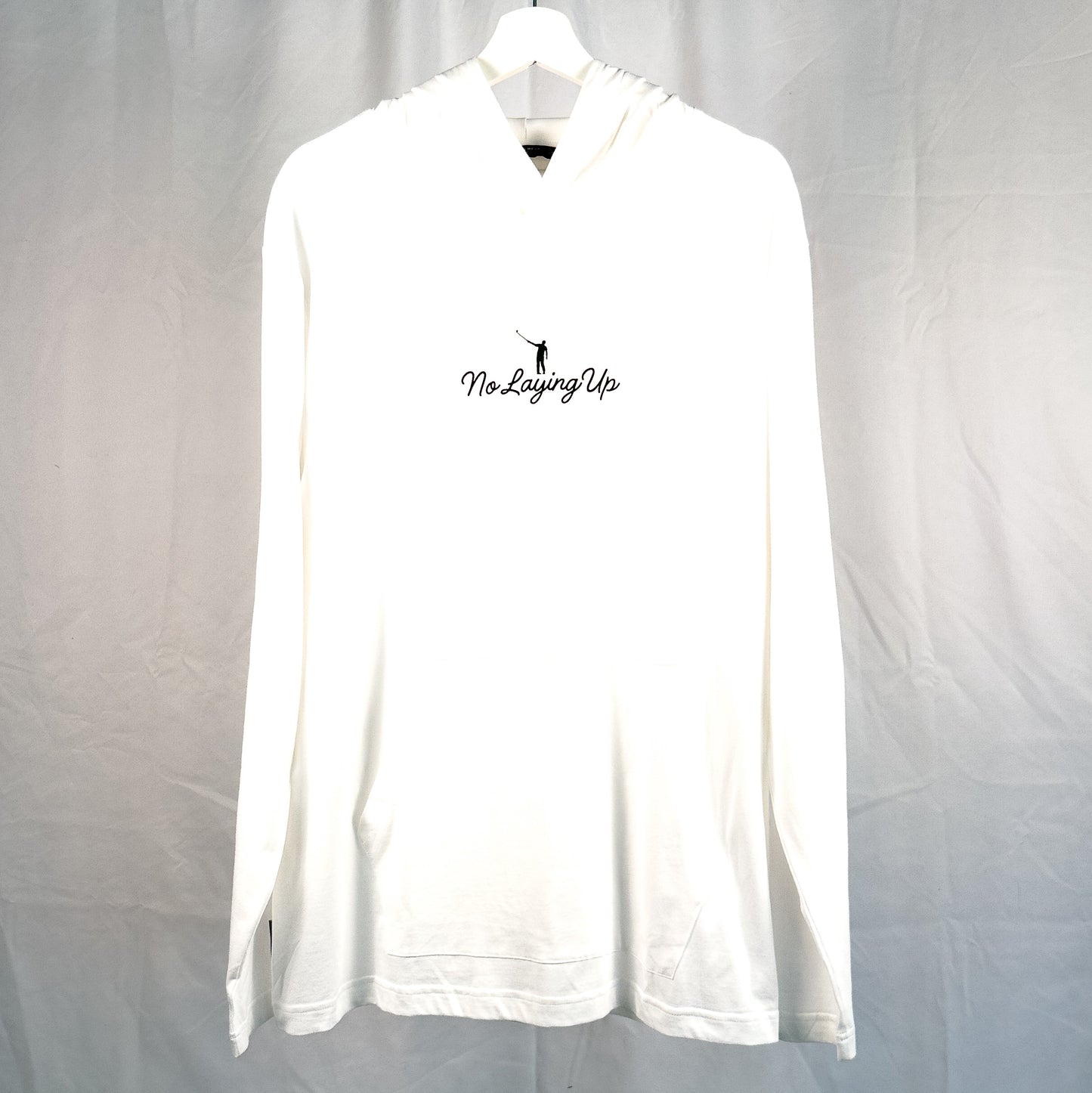 NLU X Levelwear Hampton Lightweight Hoodie w/ Script Logo | White w/ Navy
