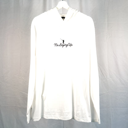NLU X Levelwear Hampton Lightweight Hoodie w/ Script Logo | White w/ Navy