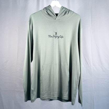 NLU X Levelwear Hampton Lightweight Hoodie w/ Script Logo | Iceberg w/ Green