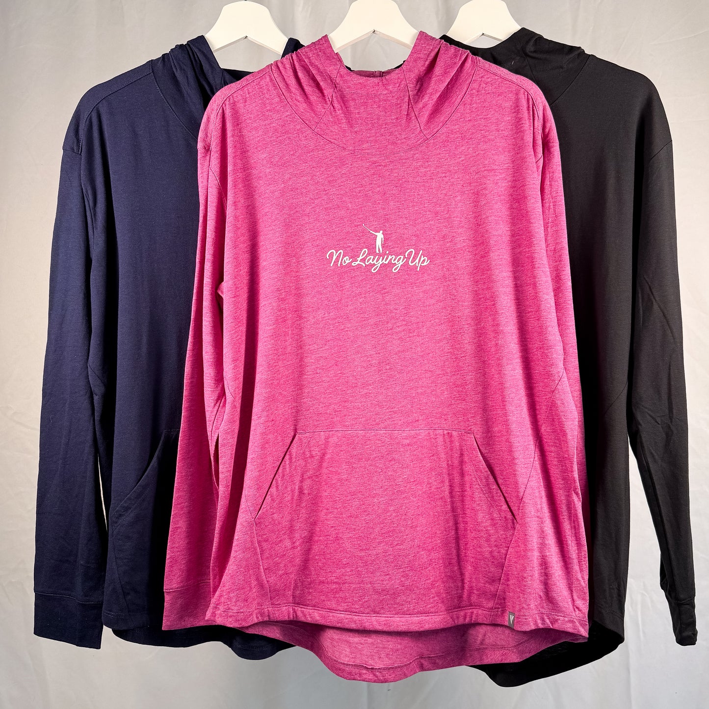NLU + Levelwear Ladies Vivid Lightweight Hoodie | Navy w/ Sand