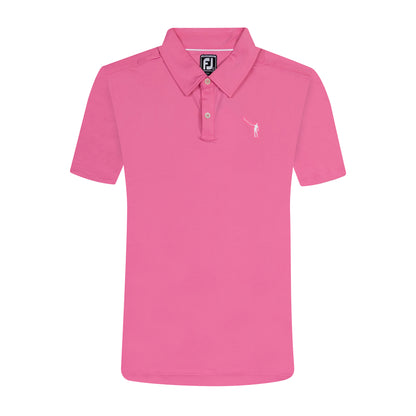 NLU x FJ Solid Lisle Polo | Flamingo (Athletic Fit)