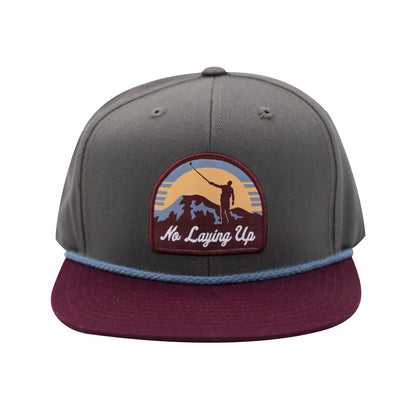 NLU "Sun's Up" Patch Hat - Mountain Edition | Maroon/Blue/Peach on Steel