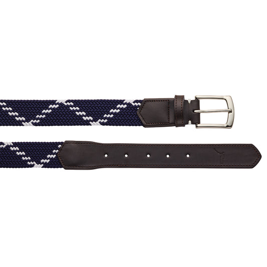 NLU x H&B Fischer Belt | Navy & White Dogleg Stripe