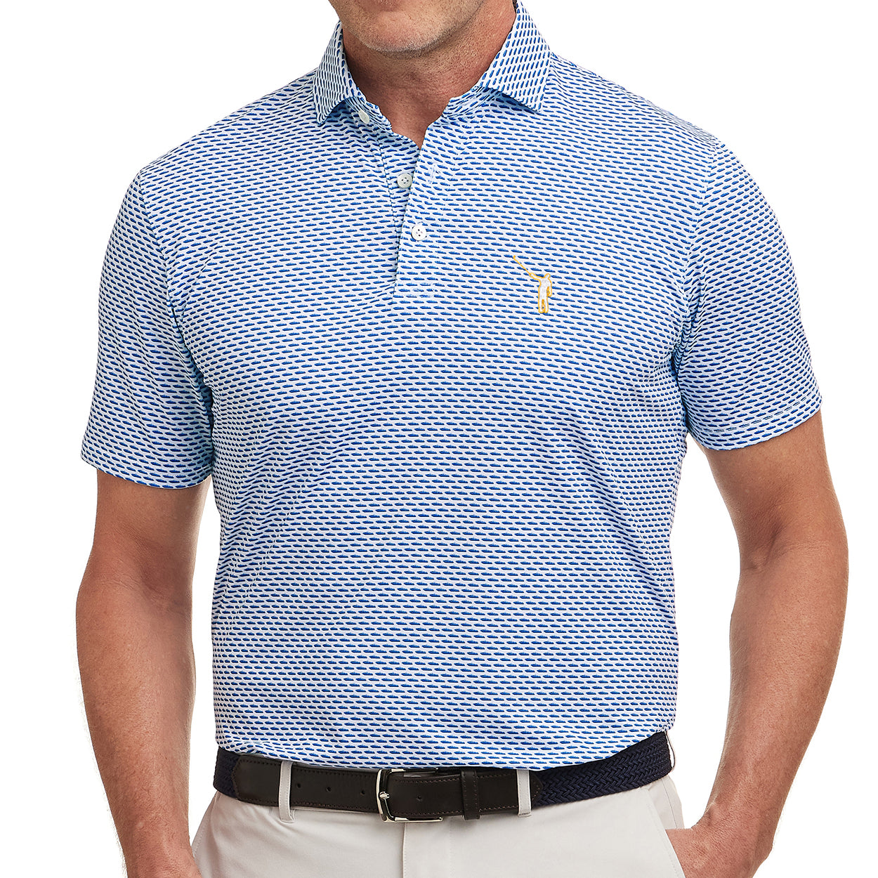 NLU x H&B Jenkins Printed Polo | White & Oxford