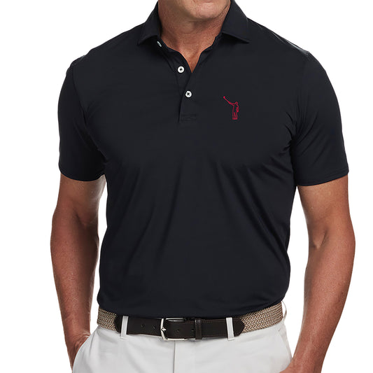 NLU x H&B Anderson Polo | Black w/ Red Wayward Outline