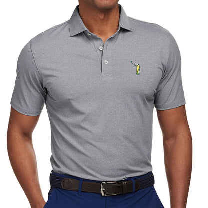 NLU x H&B Two Toned Wayward Polo | Heathered Grey w/ Pine & Gold