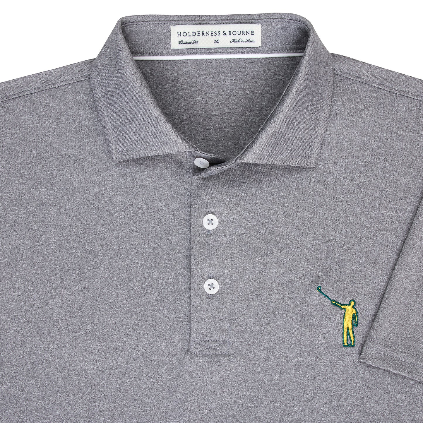 NLU x H&B Two Toned Wayward Polo | Heathered Grey w/ Pine & Gold