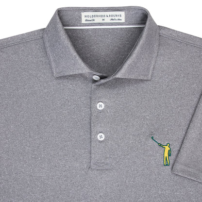 NLU x H&B Two Toned Wayward Polo | Heathered Grey w/ Pine & Gold