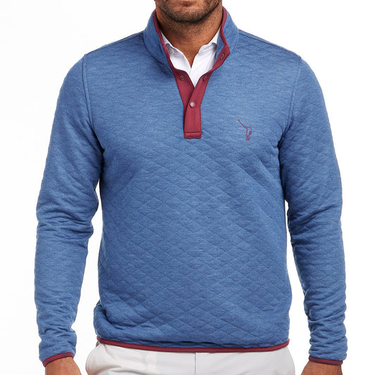 NLU + H&B Sullivan Pullover | Heathered North Sea & Dark Claret