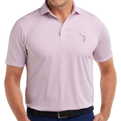 NLU x H&B Nessie Printed Polo | White & Vintage Claret