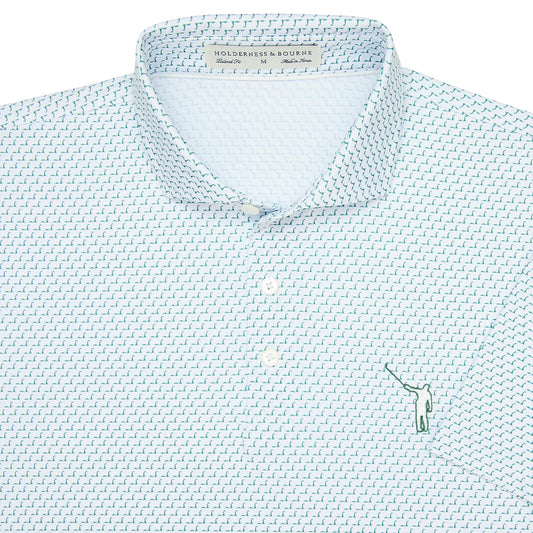 NLU x H&B Nessie Printed Polo | White & Sage