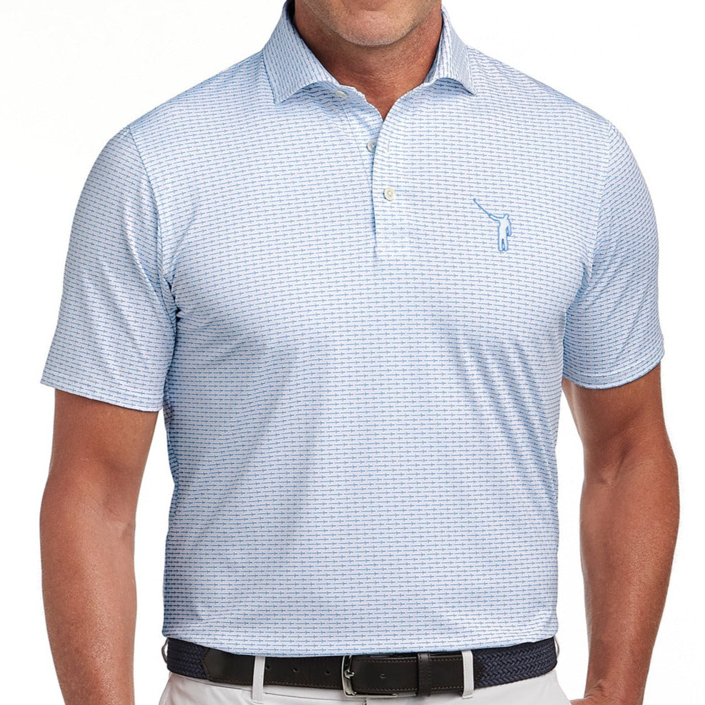 NLU x H&B Claymore Printed Polo | Aberdeen Blue