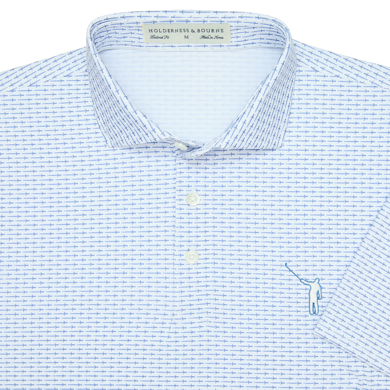 NLU x H&B Claymore Printed Polo | Aberdeen Blue