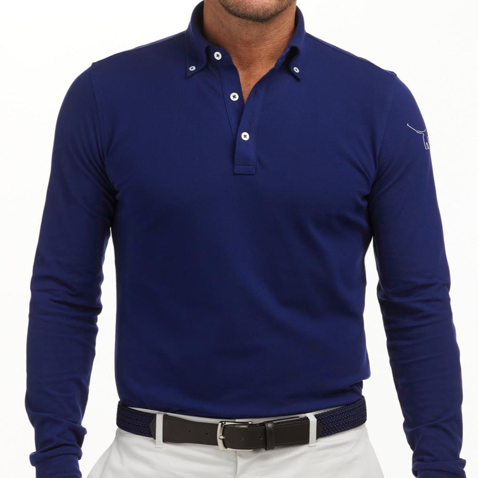 NLU + H&B Burton Long Sleeve Polo | Navy