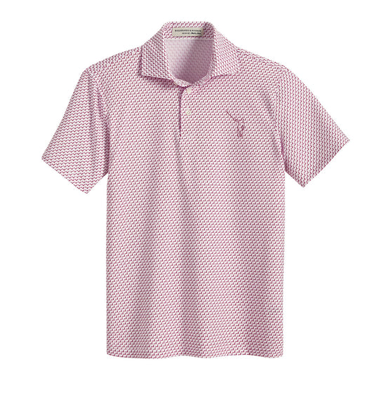 NLU x H&B Nessie Printed Boys Polo | White & Vintage Claret
